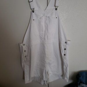 Old Navy Overall Shorts, White, Plus Sized- 3X, 24